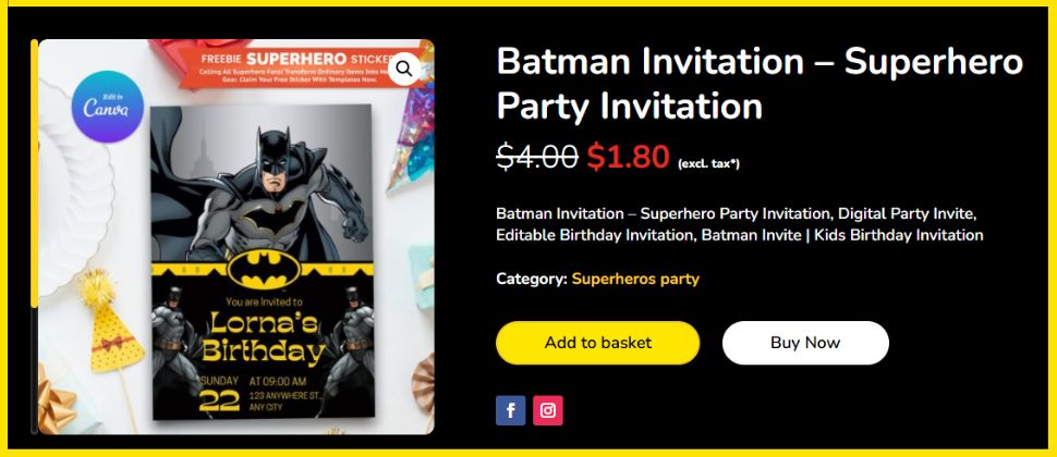 Batman Invitation