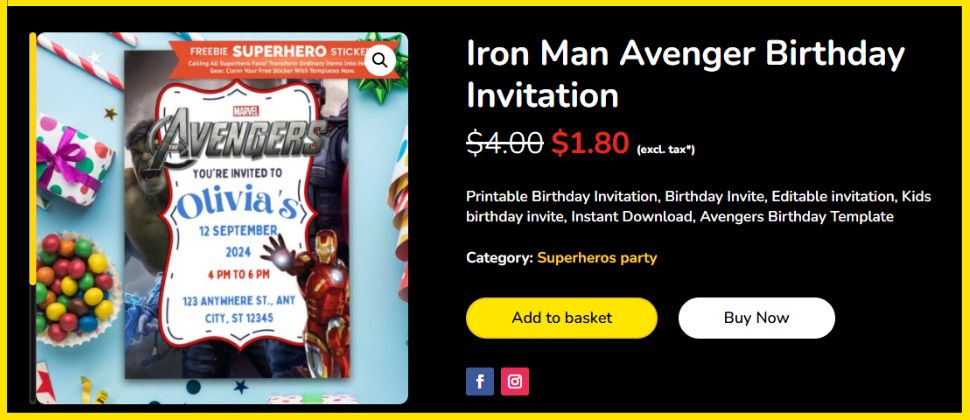 Iron Man Birthday Invitation