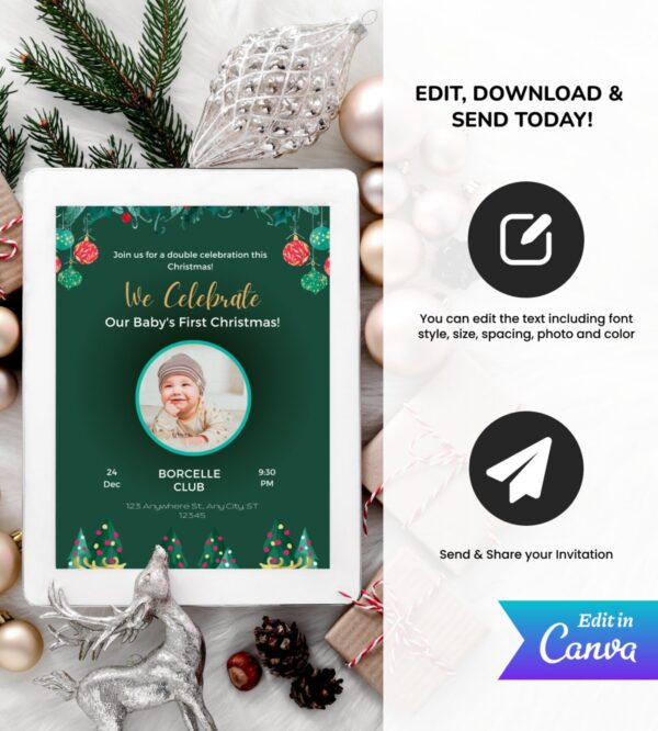 Christmas Baby Shower Invitations Templates - Image 3