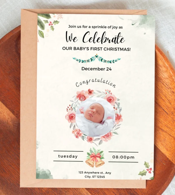 Christmas Baby Shower Invitations Templates - Image 4