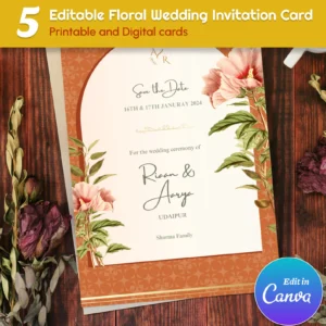 Floral Type Arch Wedding Invitation Template