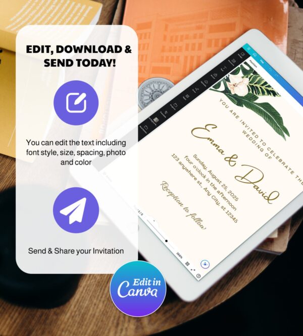 Customized Wildflower Wedding Invitation - Image 2