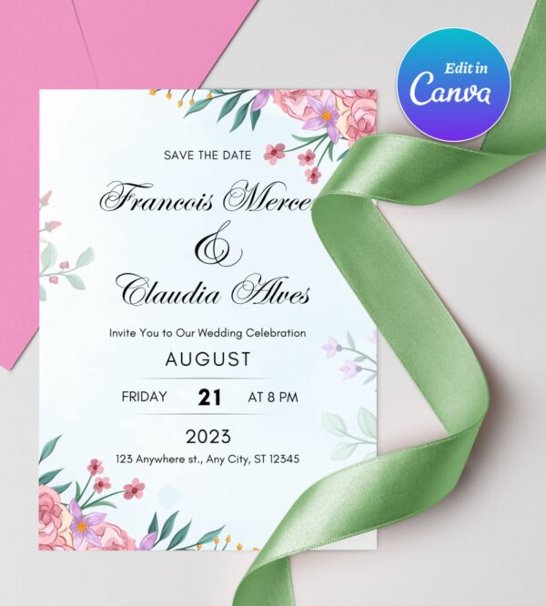 Customized Wildflower Wedding Invitation - Image 4