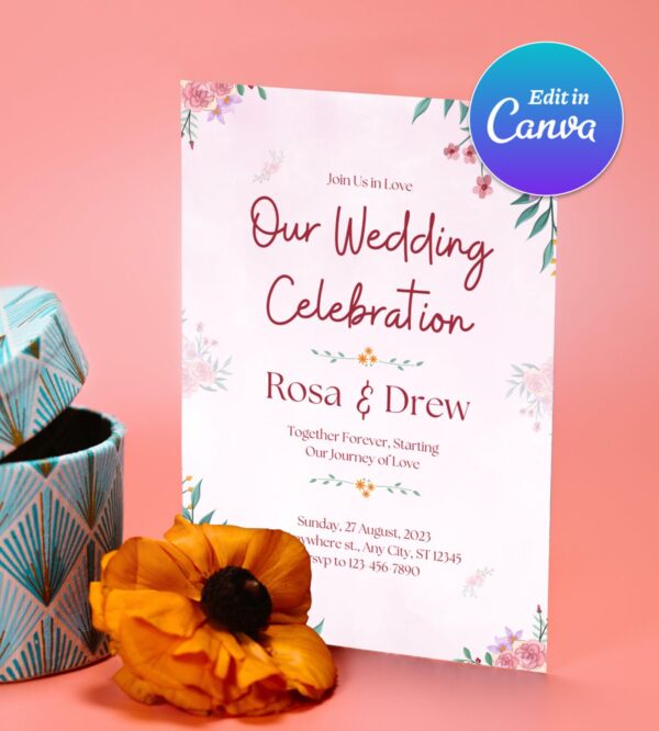 Customized Wildflower Wedding Invitation - Image 6