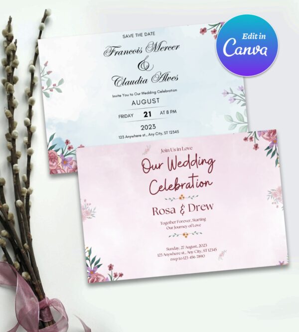 Customized Wildflower Wedding Invitation - Image 5