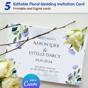 Editable Floral Wedding Invitation Templates