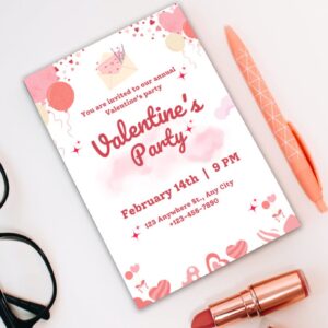 Valentine's Day Party Cookie Invitation Template