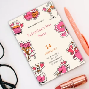 Valentines day digital card, Class Invite