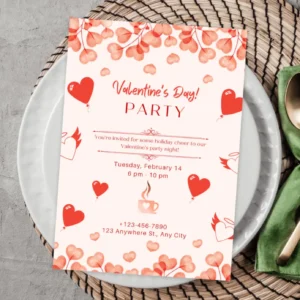 Decorating Party Invitation, Digital valentines card