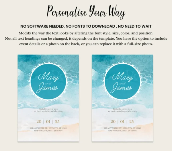 Editable Wedding Invitation Belly Band - Image 5
