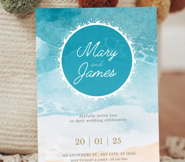 Editable Wedding Invitation Belly Band
