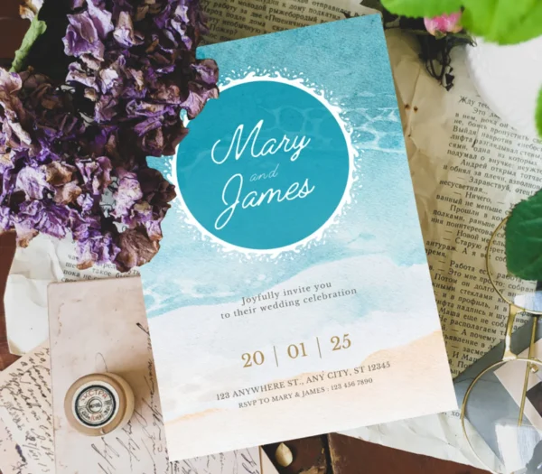 Editable Wedding Invitation Belly Band - Image 2