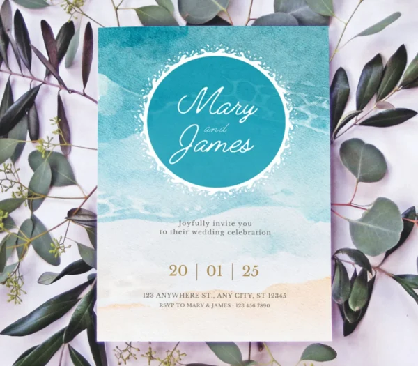 Editable Wedding Invitation Belly Band - Image 4
