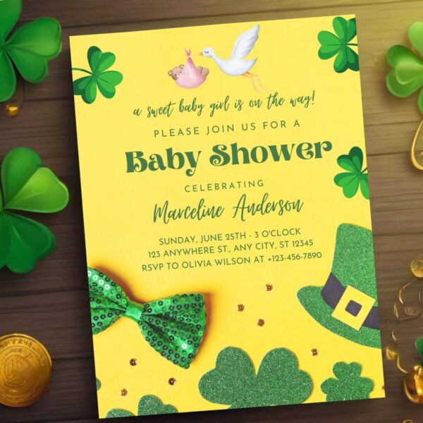 St. Patrick’s Day Baby Shower Invitation - Image 5