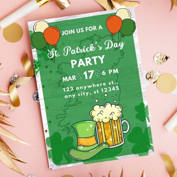 Editable Eat Drink & Be Irish St Patricks