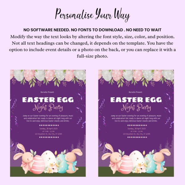 Easter Egg Night Party - Editable Glow In The Dark - Image 4