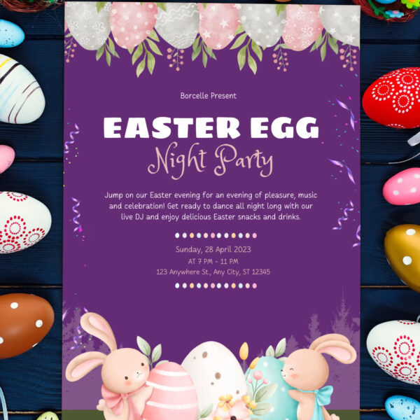 Easter Egg Night Party - Editable Glow In The Dark - Image 5