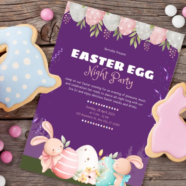 Easter Egg Night Party - Editable Glow In The Dark - Image 3