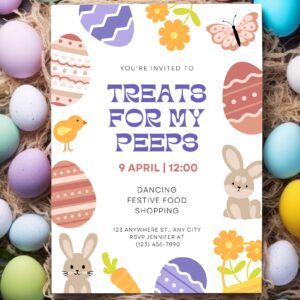 Easter Peeps Egg Hunt Party, Easter Peeps Invitation