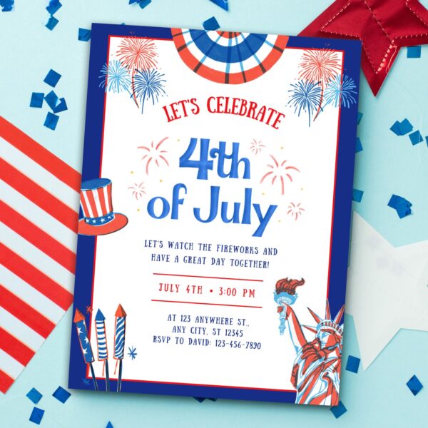 Editable 4th of July Invitation Templates - Image 2