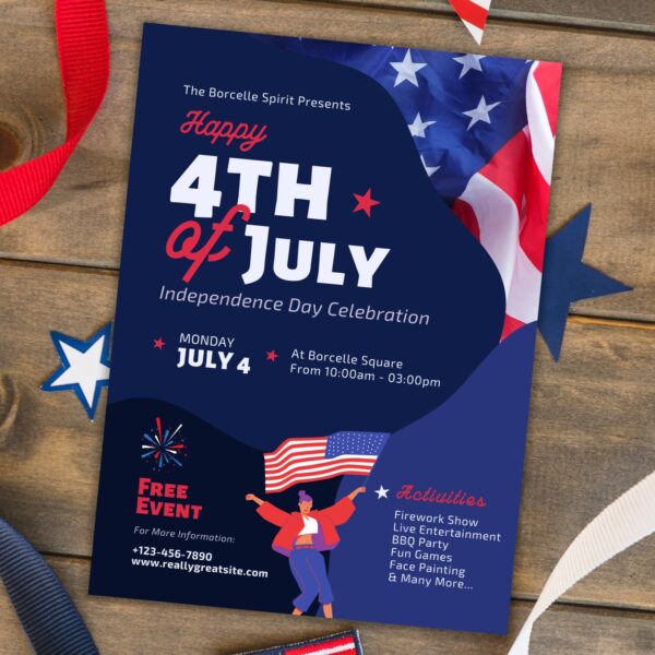 4th of July Party Welcome Sign Template - Image 3
