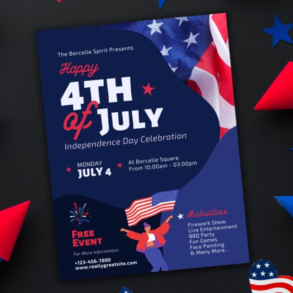 4th of July Party Welcome Sign Template - Image 2