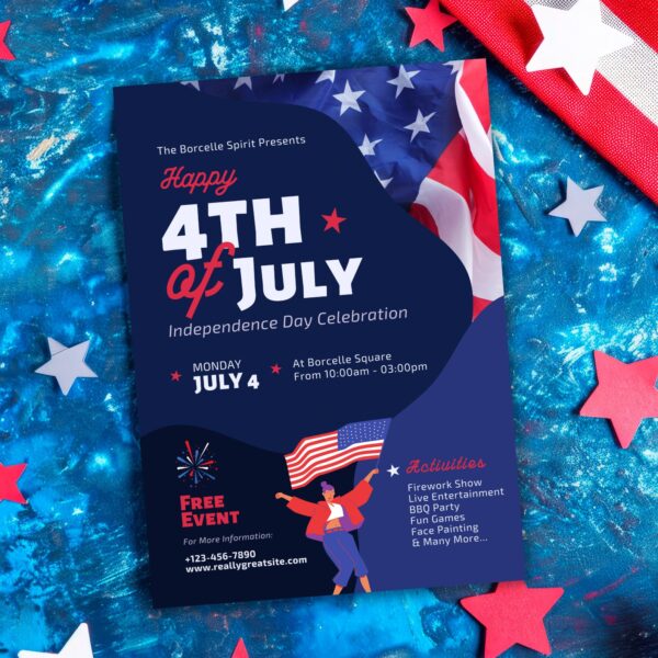 4th of July Party Welcome Sign Template - Image 4