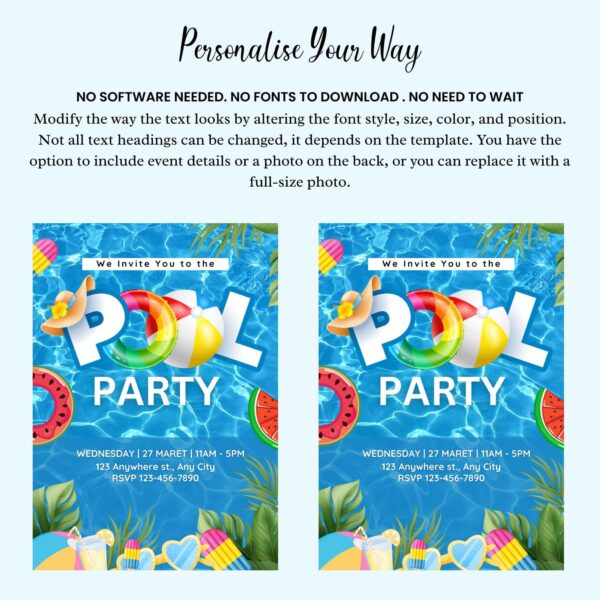Slumber Pool Party Invitation Templates - Image 5