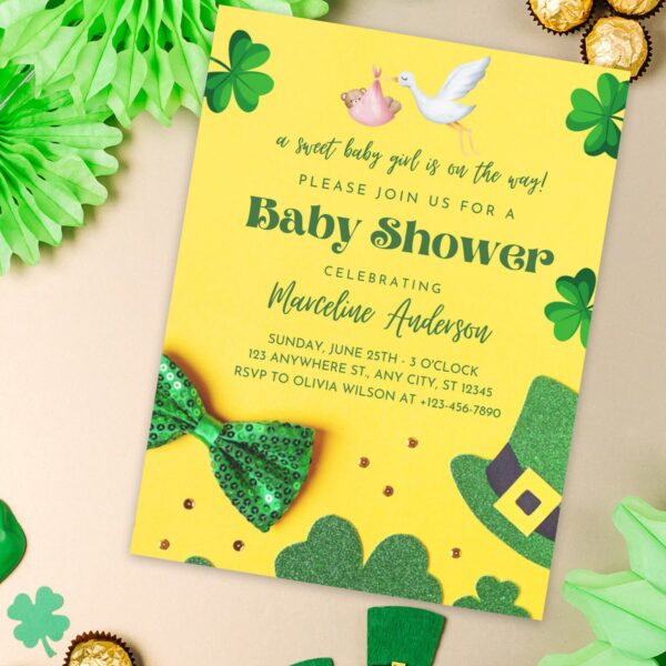 St. Patrick’s Day Baby Shower Invitation - Image 3