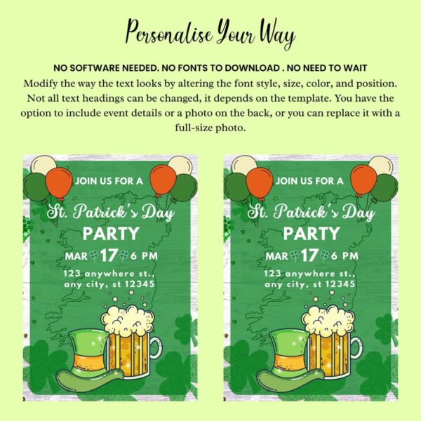 Editable Eat Drink & Be Irish St Patricks - Image 5