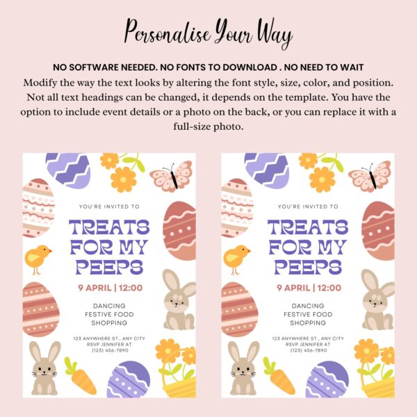 Easter Peeps Egg Hunt Party, Easter Peeps Invitation - Image 3