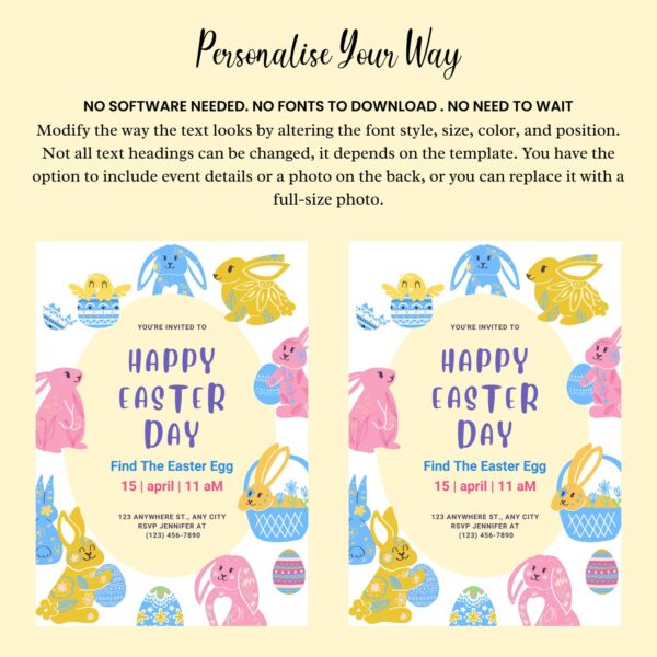 Easter Peeps Egg Hunt Party invitation template - Image 5
