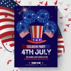 Editable 4th Of July BBQ Invitation