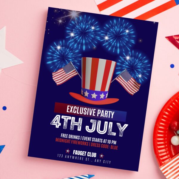 Editable 4th Of July BBQ Invitation - Image 2