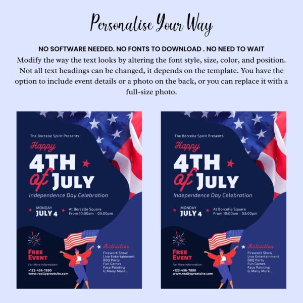 4th of July Party Welcome Sign Template - Image 5