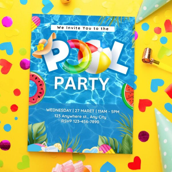Slumber Pool Party Invitation Templates - Image 4