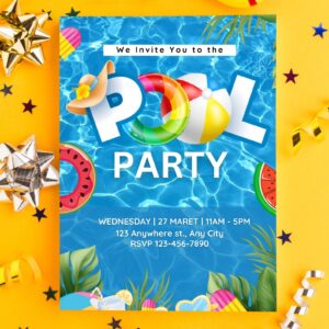 Slumber Pool Party Invitation Templates