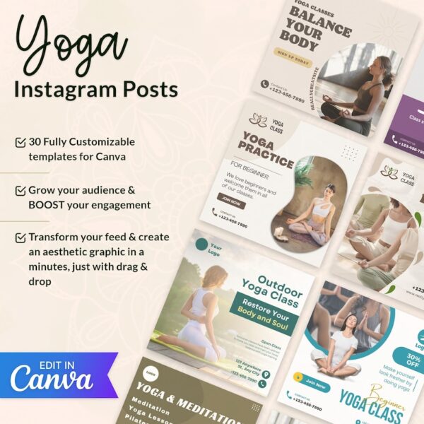 Yoga Instagram Post Templates - Image 2