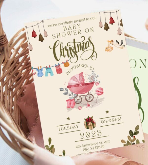Christmas Baby Shower Invitations Templates