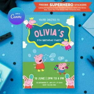 Peppa Pig Birthday Card Template