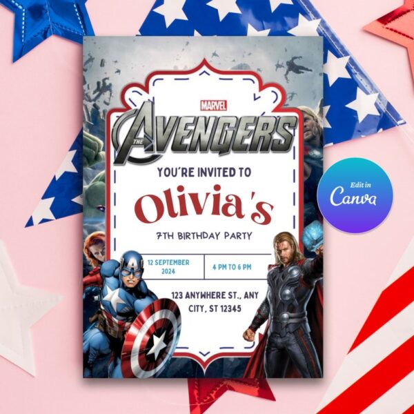 Avengers Birthday Invitation Cards - Image 4