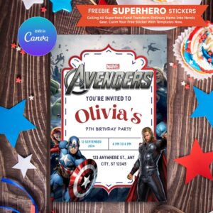 Avengers Birthday Invitation Cards