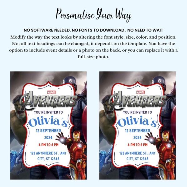 Iron Man Avenger Birthday Invitation - Image 5