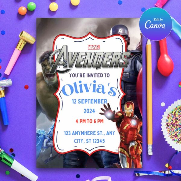 Iron Man Avenger Birthday Invitation - Image 3