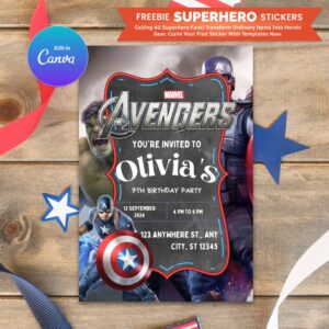 Superhero Invite Editable Template