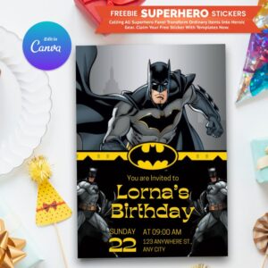 Batman Birthday Party Invitations
