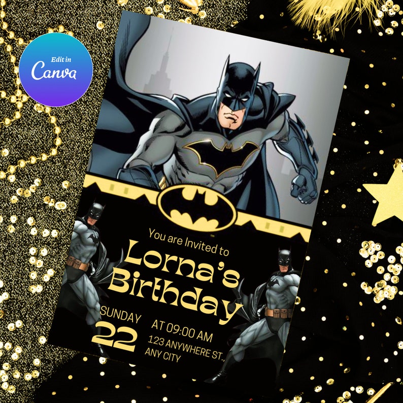 Batman Birthday Party Invitations - Image 4
