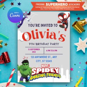 Spidey Birthday Invitations Template