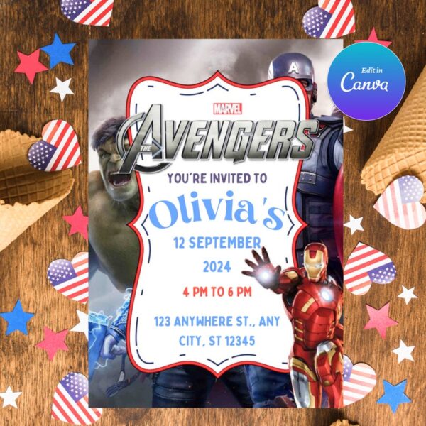 Iron Man Avenger Birthday Invitation - Image 2