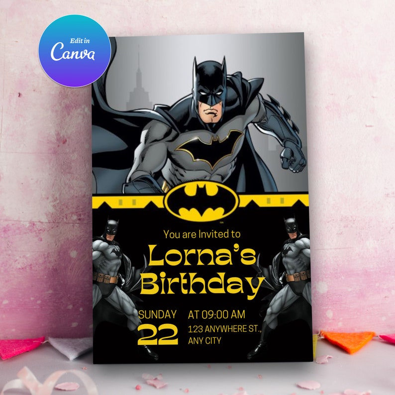 Batman Birthday Party Invitations - Image 2
